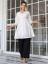 Off White Pure Cotton Schiffli A-line Tunic